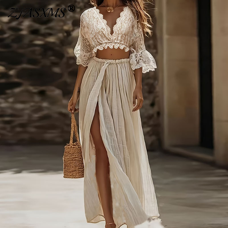 Formal Women'S Wear - Womens Bohemian Lace Two Piece Set