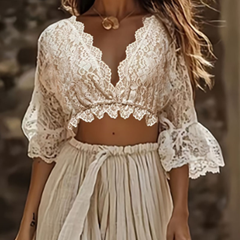 Womens Bohemian Lace Two Piece - огляд і ціна Formal Women'S Wear