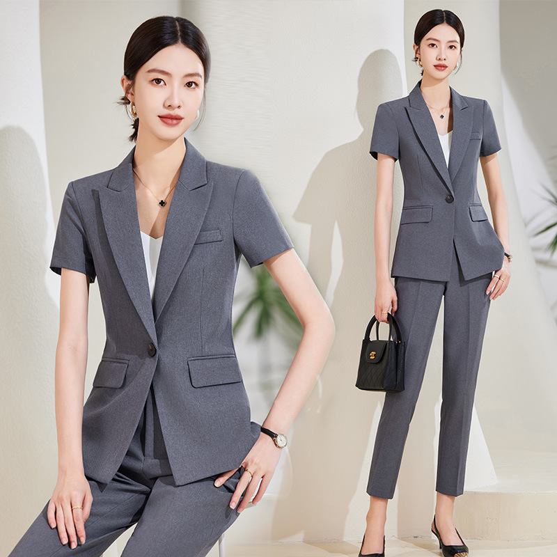 Navy Blue Short Sleeve Suit Se - огляд і ціна Women Formal Wear Store