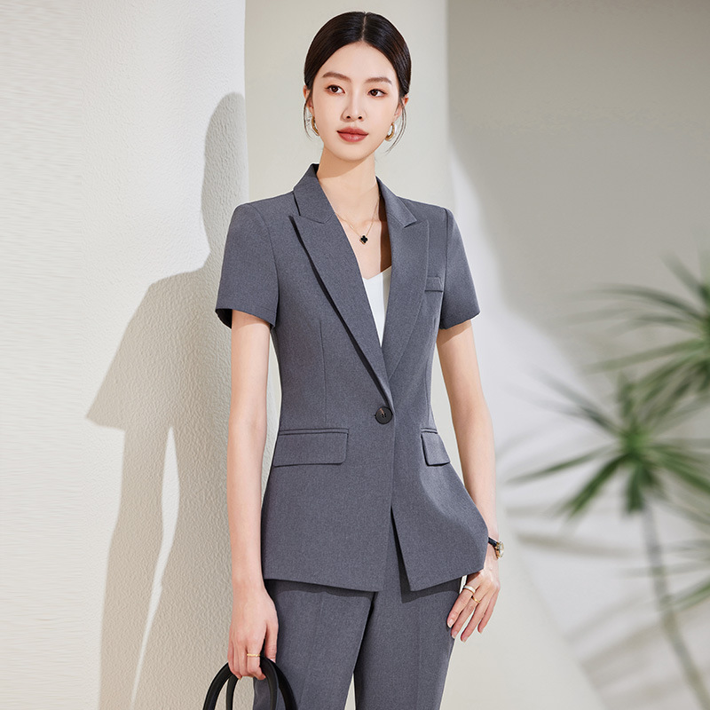 Navy Blue Short Sleeve Suit Se - огляд і ціна Women Formal Wear Store