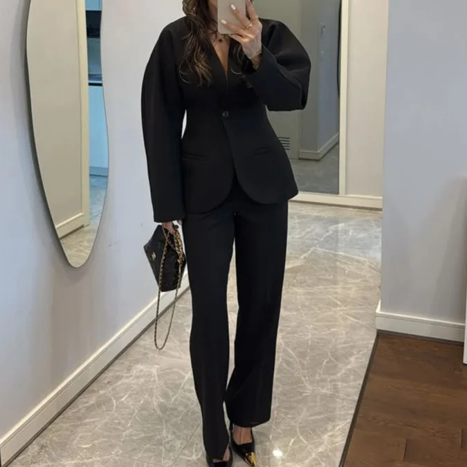 2025 New Women Black V Neck Wa - огляд і ціна Women Formal Wear Black