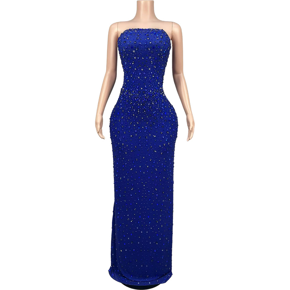 Sparkly Rhinestone Blue Strapl - огляд і ціна Formal Wear Gowns For Women