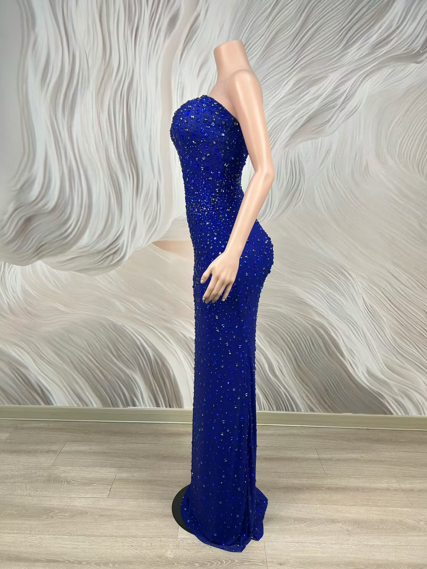 Sparkly Rhinestone Blue Strapl - огляд і ціна Formal Wear Gowns For Women